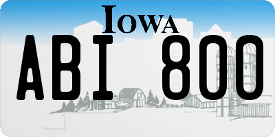 IA license plate ABI800