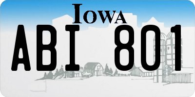IA license plate ABI801