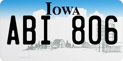 IA license plate ABI806