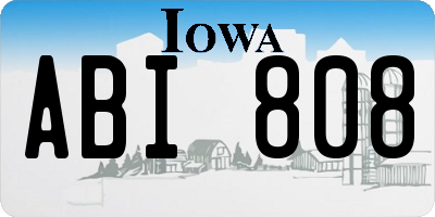 IA license plate ABI808