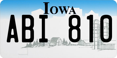 IA license plate ABI810