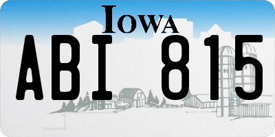 IA license plate ABI815