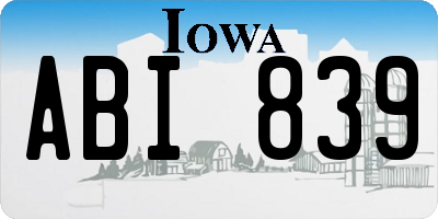 IA license plate ABI839