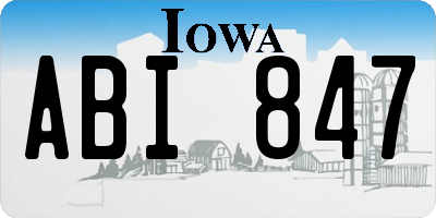 IA license plate ABI847
