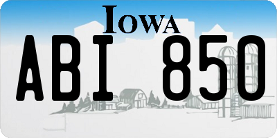 IA license plate ABI850
