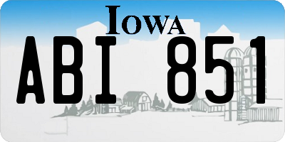 IA license plate ABI851