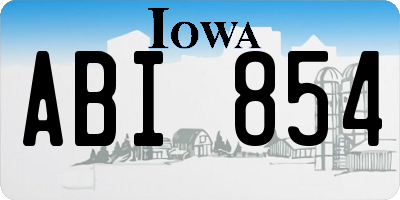 IA license plate ABI854