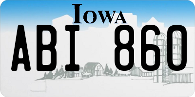 IA license plate ABI860