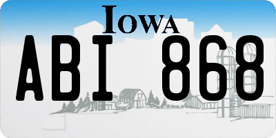 IA license plate ABI868