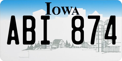 IA license plate ABI874