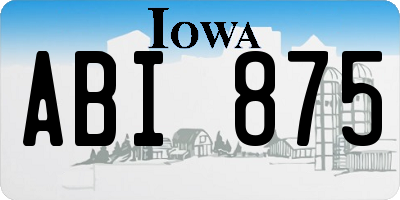 IA license plate ABI875