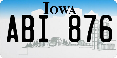 IA license plate ABI876