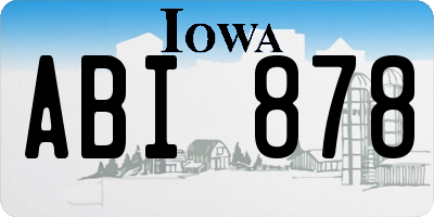IA license plate ABI878