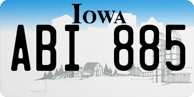 IA license plate ABI885