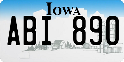 IA license plate ABI890