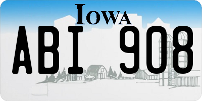 IA license plate ABI908