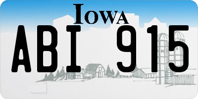 IA license plate ABI915