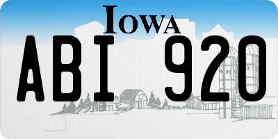 IA license plate ABI920