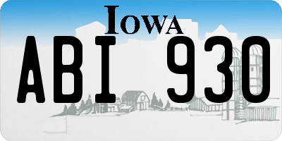 IA license plate ABI930