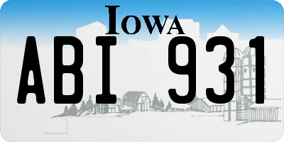 IA license plate ABI931