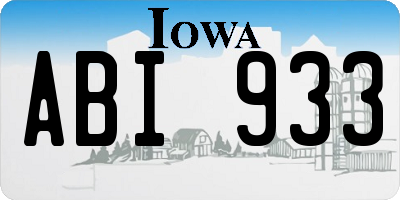 IA license plate ABI933