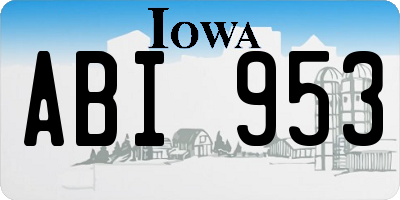 IA license plate ABI953