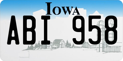 IA license plate ABI958