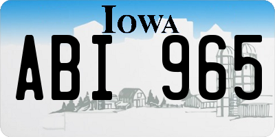 IA license plate ABI965
