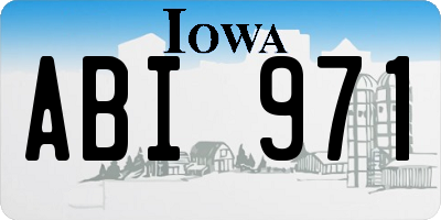 IA license plate ABI971