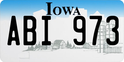 IA license plate ABI973