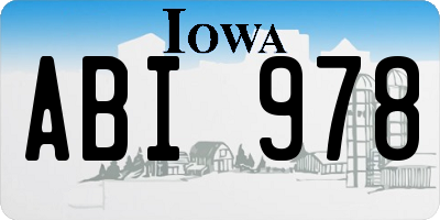 IA license plate ABI978