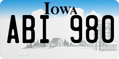 IA license plate ABI980