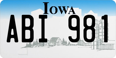 IA license plate ABI981