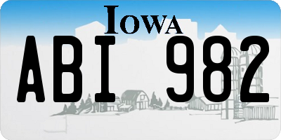 IA license plate ABI982