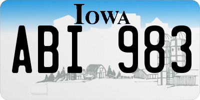 IA license plate ABI983