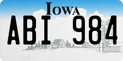 IA license plate ABI984