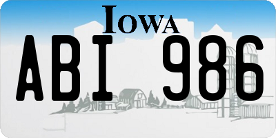 IA license plate ABI986