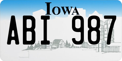 IA license plate ABI987