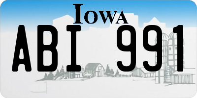 IA license plate ABI991