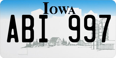IA license plate ABI997