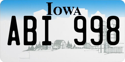 IA license plate ABI998