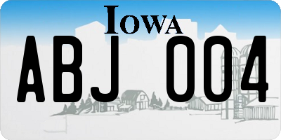 IA license plate ABJ004