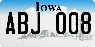 IA license plate ABJ008