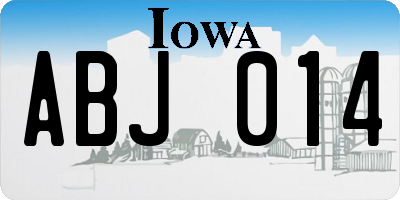 IA license plate ABJ014