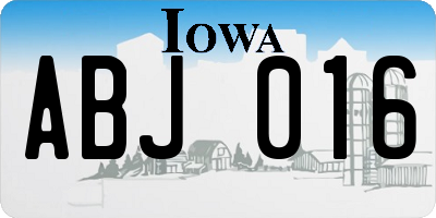 IA license plate ABJ016