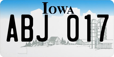 IA license plate ABJ017