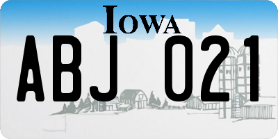 IA license plate ABJ021