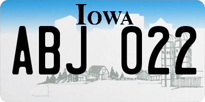 IA license plate ABJ022