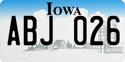 IA license plate ABJ026