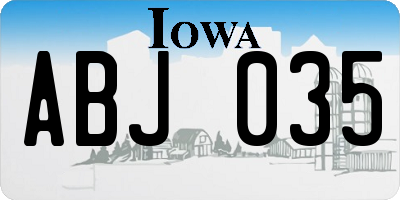 IA license plate ABJ035